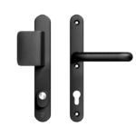 AXA Oval Plus Smal veiligheidsbeslag PC92 SKG*** met kerntrekbeveiliging D-greep/kruk Zwart