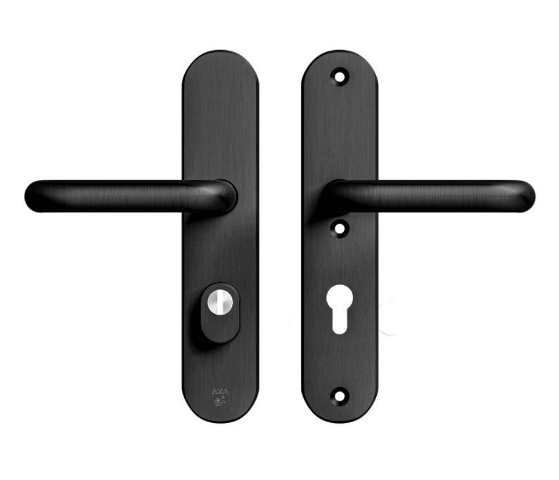 AXA Oval Plus veiligheidsbeslag PC72 SKG*** met kerntrekbeveiliging kruk/kruk Zwart