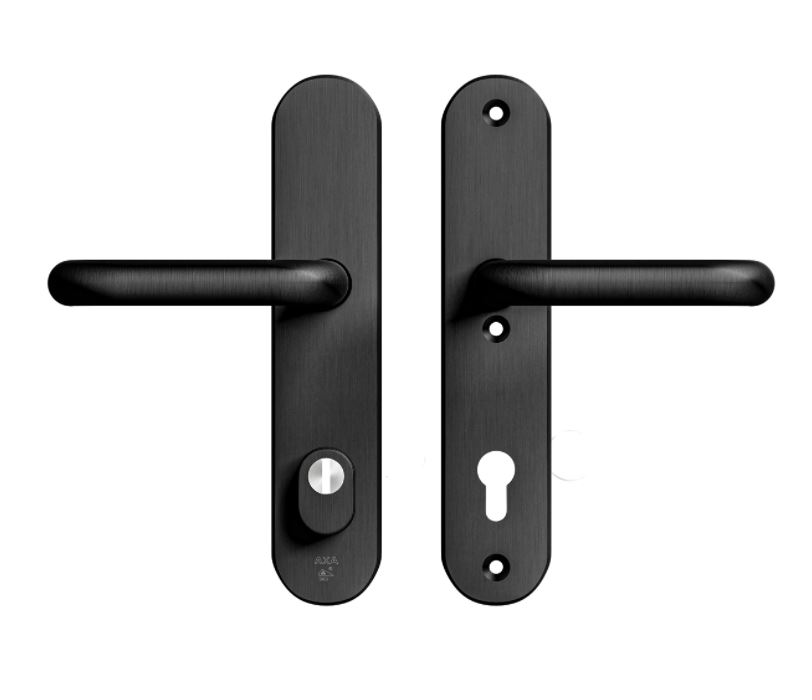 AXA Oval Plus veiligheidsbeslag PC92 SKG*** met kerntrekbeveiliging kruk/kruk Zwart