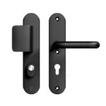 AXA Oval Plus veiligheidsbeslag PC72 SKG*** met kerntrekbeveiliging D-greep/kruk Zwart