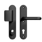 AXA Oval Plus veiligheidsbeslag PC92 SKG*** met kerntrekbeveiliging D-greep/kruk Zwart