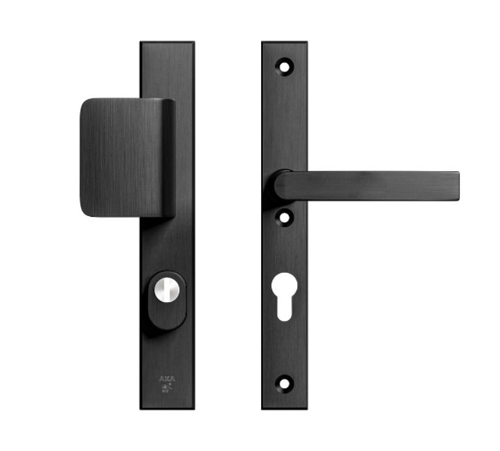 AXA Edge Plus Smal veiligheidsbeslag PC72 SKG*** met kerntrekbeveiliging D-greep/kruk Zwart