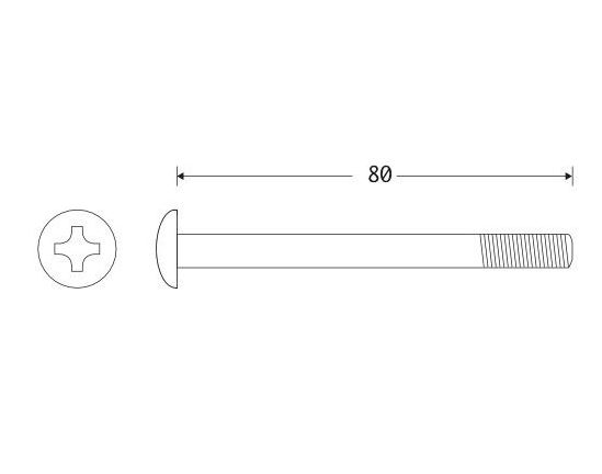 1 Bout M6x80 mm glans nikkel