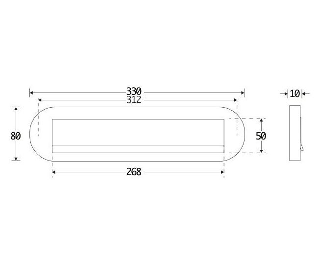 Briefplaat ovaal Mi Satori glans chroom