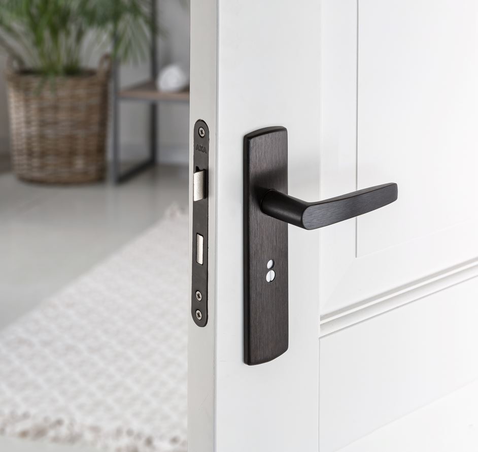 AXA set binnendeurbeslag WC63 + toilet-badkamerslot zwart