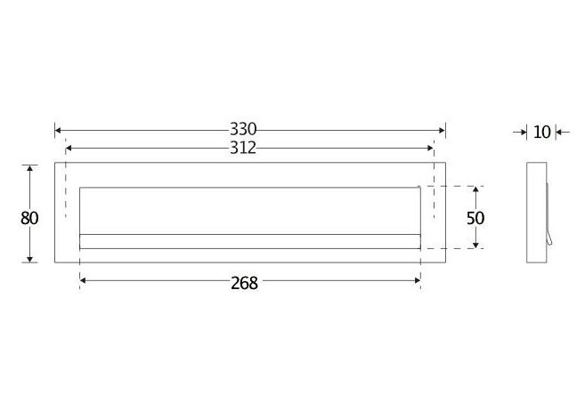 Briefplaat rechthoekig Mi Satori mat nikkel PVD
