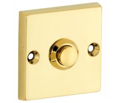 Beldrukker Bauhaus messing ongelakt