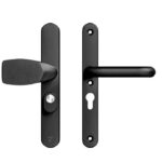 AXA Oval Plus Smal veiligheidsbeslag PC55 SKG*** met kerntrekbeveiliging Wing-greep/kruk Zwart