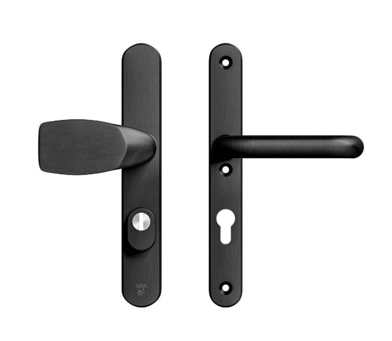 AXA Oval Plus Smal veiligheidsbeslag PC72 SKG*** met kerntrekbeveiliging Wing-greep/kruk Zwart