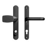 AXA Oval Plus Smal veiligheidsbeslag PC92 SKG*** met kerntrekbeveiliging Wing-greep/kruk Zwart