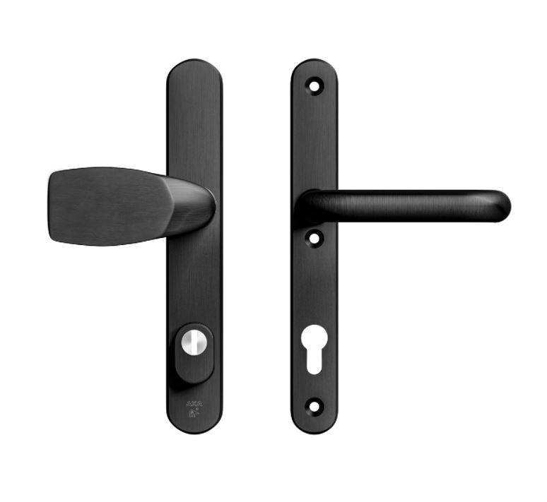 AXA Oval Plus Smal veiligheidsbeslag PC92 SKG*** met kerntrekbeveiliging Wing-greep/kruk Zwart