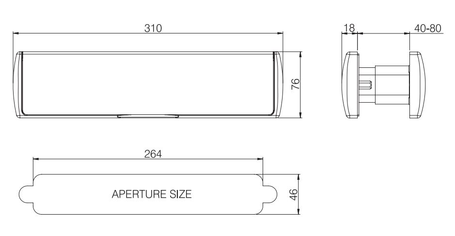 Binnen buitenbrievenbus Zwart