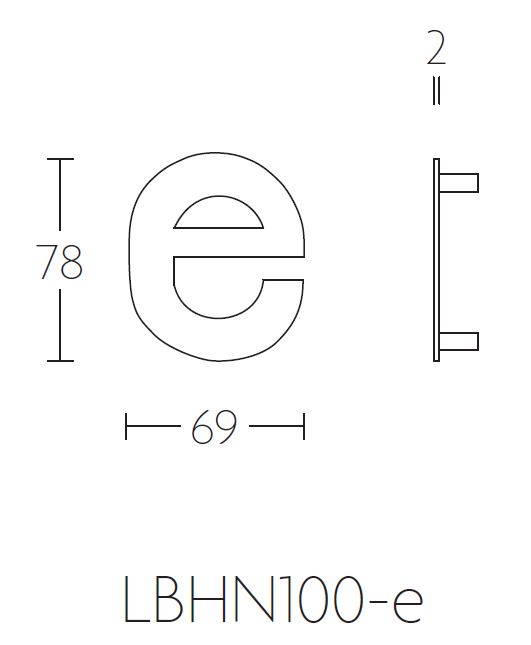 BASICS Huisnummer LBHN100-E PVD Mat Goud