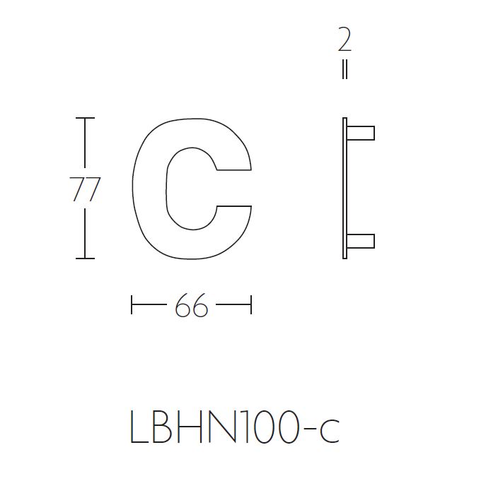 BASICS Huisnummer LBHN100-C PVD Mat Goud