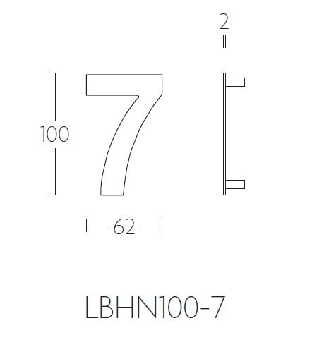 BASICS Huisnummer LBHN100-7 PVD Mat Goud