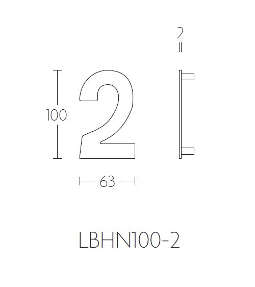 BASICS Huisnummer LBHN100-2 PVD Mat Goud