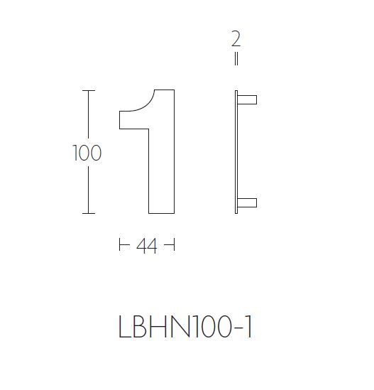 BASICS Huisnummer LBHN100-1 PVD Mat Goud