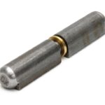 Aanlaspaumelle stalen pen messing ring 120x16 mm blank staal