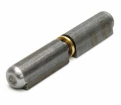Aanlaspaumelle stalen pen messing ring 80x13 mm blank staal