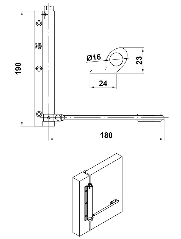AMIG Deursluiter wit met zwarte RVS arm