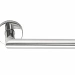 Deurkruk BASIC LBII-19 op ronde rozet Gepolijst RVS