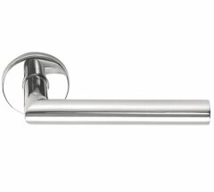 Deurkruk BASIC LBII-19 op ronde rozet Gepolijst RVS