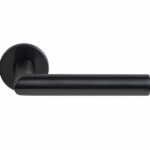 Deurkruk BASIC LBII-22 op ronde rozet PVD GunmetalDeurkruk BASIC LBII-22 op ronde rozet PVD Gunmetal