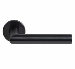 Deurkruk BASIC LBII-22 op ronde rozet PVD GunmetalDeurkruk BASIC LBII-22 op ronde rozet PVD Gunmetal