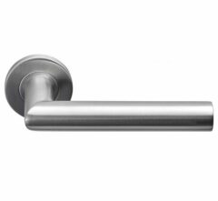 Deurkruk BASIC LBIIL-22 EN1906 op ronde rozet Mat RVS