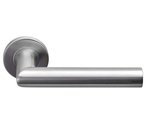 Deurkruk BASIC LBIIL-22 EN1906 op ronde rozet Mat RVS