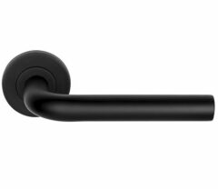 Deurkruk BASIC LBIIIL-19 EN1906 op ronde rozet Mat Zwart