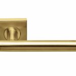 Deurkruk BASIC LBVII-19BSQR53 op vierkant rozet PVD mat goud