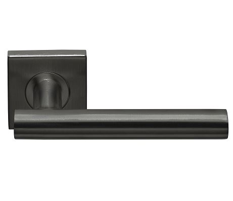 Deurkruk BASIC LBVII-19BSQR53 op vierkant rozet PVD Gunmetal