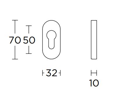 Cilinderplaatje Ovaal BASIC LBY32 mat RVS