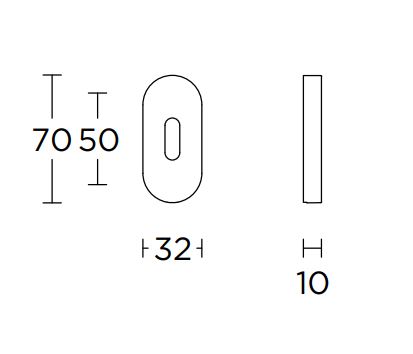 Sleutelplaatje Ovaal BASIC LBN32 mat Zwart