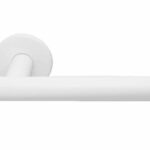 Deurkruk BASICS LBVII-19 op ronde rozet Mat Wit