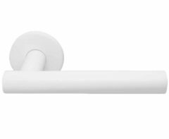 Deurkruk BASICS LBVII-19 op ronde rozet Mat Wit