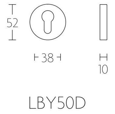 Cilinderplaatje BASIC LBY50D 10 mm Brons