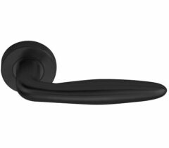 Deurkruk BASIC LBXVIIIH op ronde rozet PVD Gunmetal