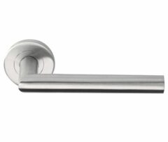 Deurkruk BASIC LBIIL-19 EN1906 op ronde rozet Mat RVS