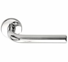 Deurkruk BASIC LBIII-19 op ronde rozet RVS Gepolijst