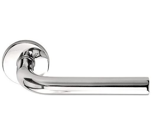 Deurkruk BASIC LBIII-19 op ronde rozet RVS Gepolijst