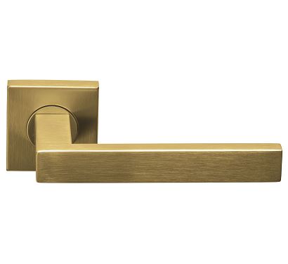 Deurkruk BASIC BSQ2-G op vierkant rozet PVD Mat Goud