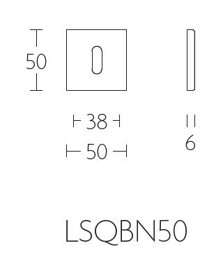 Sleutelplaatje SQUARE LSQBN50B RVS Gepolijst