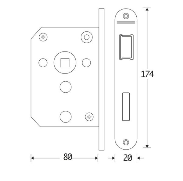 Badkamer/toilet slot Mi Satori met Messing Antiek Voorplaat