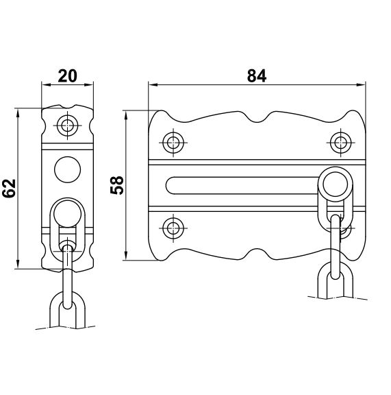 AMIG deurketting staal zwart