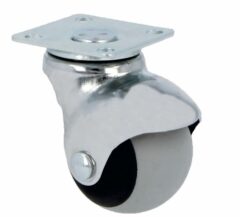 AMIG kogelwiel met plaat grijs Ø40 mm