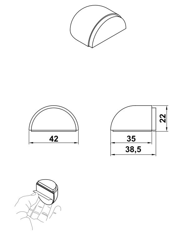 AMIG Deurstopper zelfklevend transparant Ø40 x 25 mm