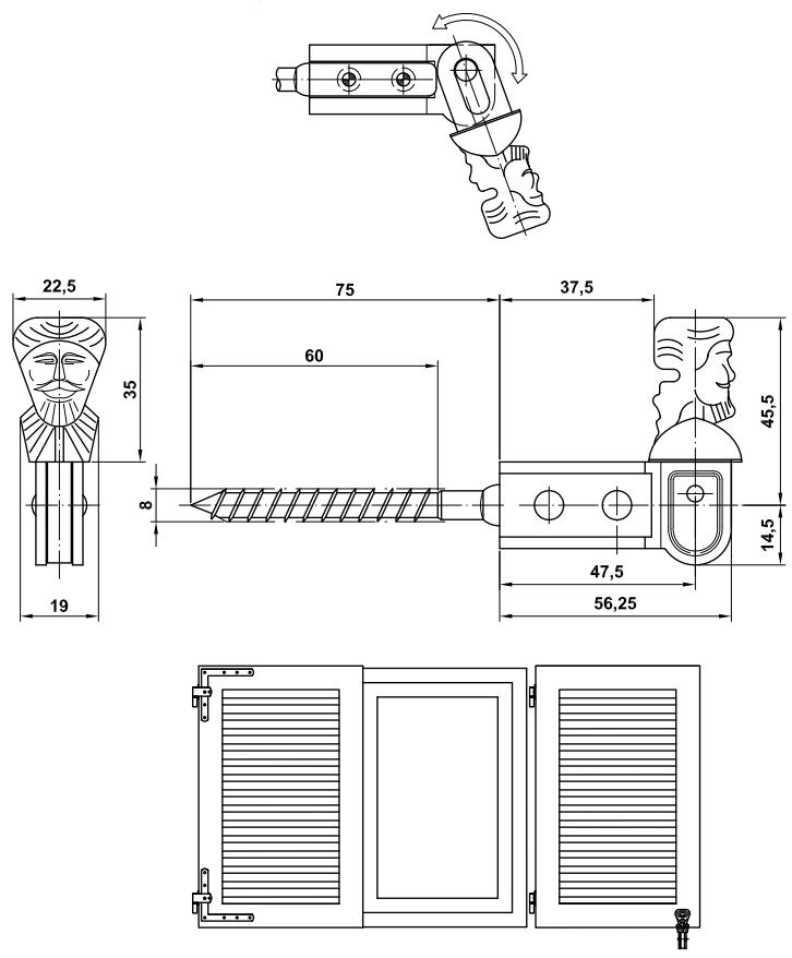 AMIG Luikvastzetter 130x60 mm Zwart