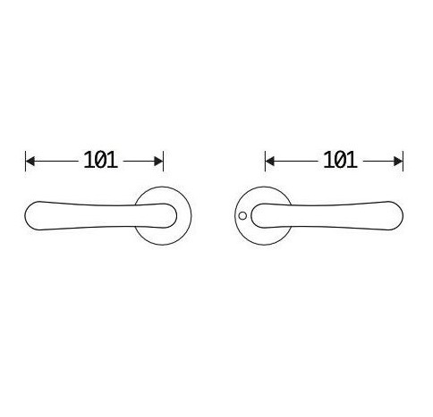 Buiten deurkruk Linea op rozet links mat nikkel/mat nikkel PVD